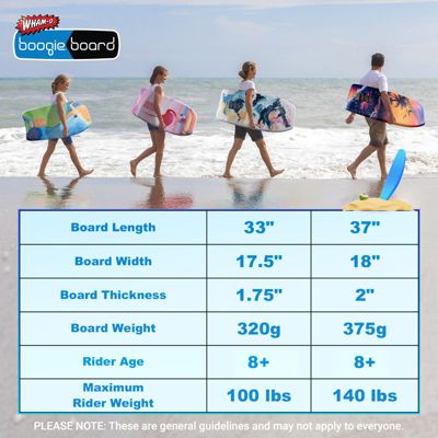 37" Body Board with Wrist Leash Fiberclad Cover Phuzion Core Crescent Tail, 2 Pack