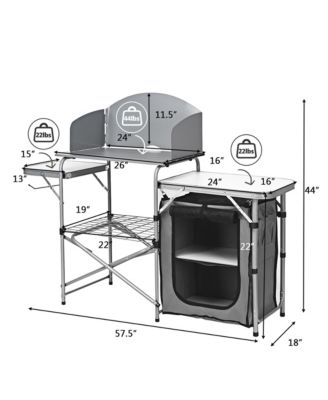 Folding Outdoor Camping Table Portable BBQ Grill Table w/ Storage Bag