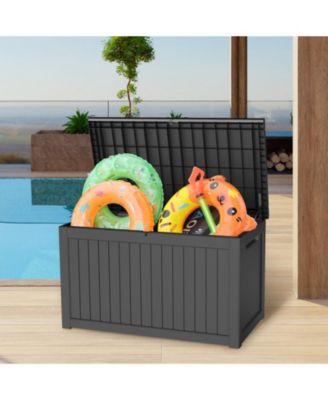 230 Gal. Black Resin Outdoor Storage Deck Box, Waterproof Large Outdoor Storgae Box