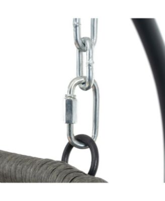 2 Persons Egg Indoor /Outdoor Swing Chair， Patio Wicker Hanging Egg Chair Hanging Basket Chair