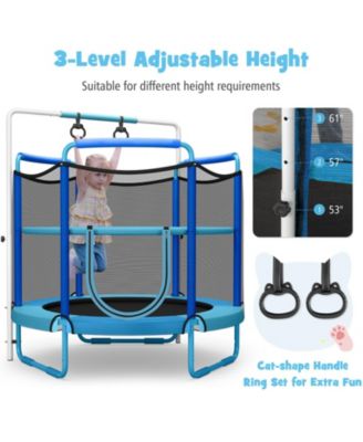 5 Feet Kids 3-in-1 Game Trampoline with Enclosure Net Spring Pad