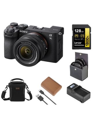 Alpha a7C II Mirrorless Camera with FE 28-60mm f/4-5.6 Lens, Black, Bundle with NP-FZ100 Battery, 128GB Memory Card and 40.5mm Filter Kit