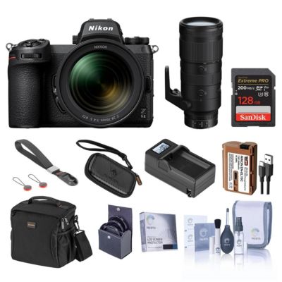 Z 6II Mirrorless Camera with 70-200mm f/2.8 VR S Lens, Bundle w/Memory Card, Shoulder Bag, Lithium-Ion Battery, Smart Charger Base & Plate,