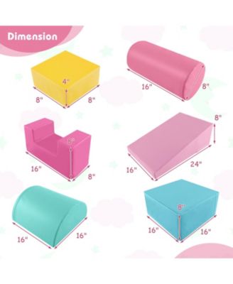 6 Pieces Foam Climbing Blocks Indoor Climb and Crawl Activity Playset with Rectangles