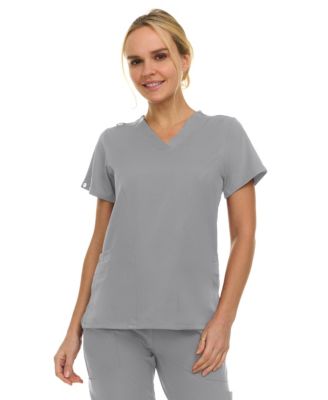 Women's Eleanor 3-Pocket Stretch V-Neck Scrub Top Shocking Pink Medium