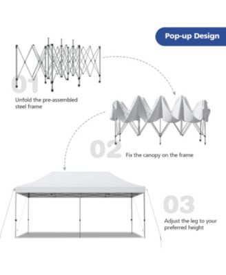 10 x 20 Feet Adjustable Folding Heavy Duty Sun Shelter with Carrying Bag