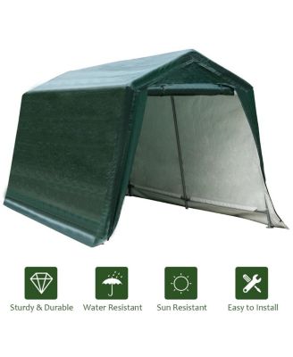 Outdoor Carport Shed with Sidewalls and Waterproof Ripstop Cover