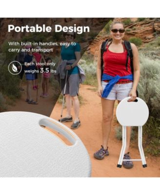 Folding Stool with Built-in Handle for Adults