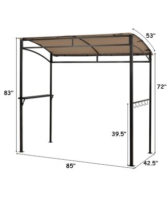 7 Feet Grill Gazebo with Serving Shelf and Storage Hooks