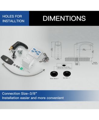 Automatic Sensor Touchless Bathroom Sink Faucet With Deck Plate & Pop Up Drain In Polished Chrome