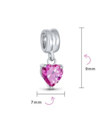 Valentines Love Heart Dangle Charm Bead Sterling Silver Bracelet