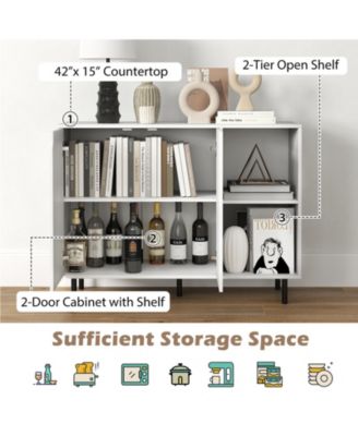 Sideboard Buffet Cabinet Kitchen Storage with Adjustable Shelves for Dining Room or Living Room