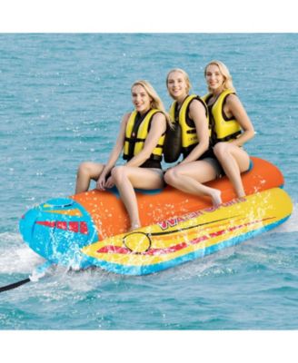 3-Person Inflatable Banana Boat with 3 EVA-padded Seats and Handles