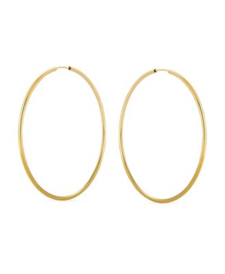 Minimalist Endless Tube Hoop Earrings in Gold Plated Brass