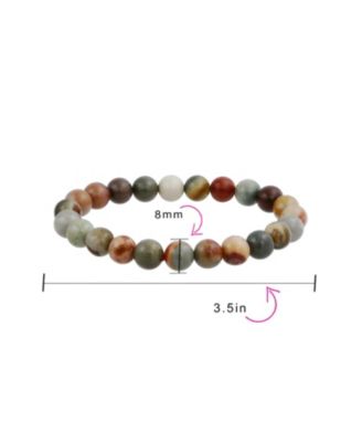 Set of 3 Natural Stone Bead Stretch Bracelets - Stackable