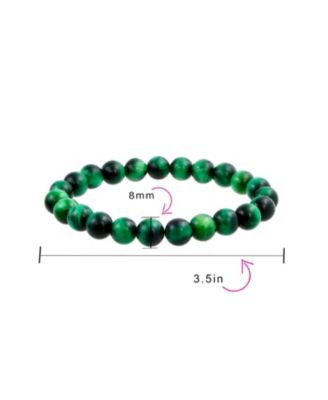 Set of 3 Natural Stone Bead Stretch Bracelets - Stackable