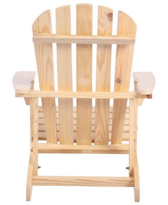 Outsunny Outdoor Wooden Rocking Chair Single Person Rustic Adirondack Rocker with Slatted Seat Natural