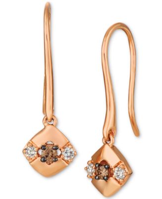 Le Vian Chocolate Diamond & Nude Diamond Polished Drop Earrings (1/8 ct