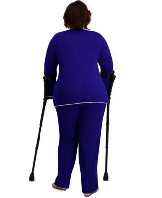 Round-Neck Long-Sleeve Button Front Cardigan, Regular & Plus 