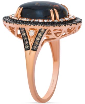 Aquadite (4 ct. t.w.) & Diamond (3/4 ct. t.w.) Double Halo Ring in 14k Rose Gold