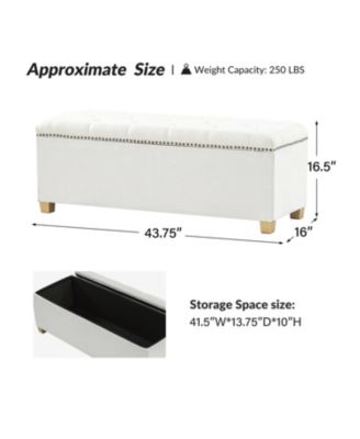 Lauris Classic Tufted Design Storage Bench with Nailhead Trim