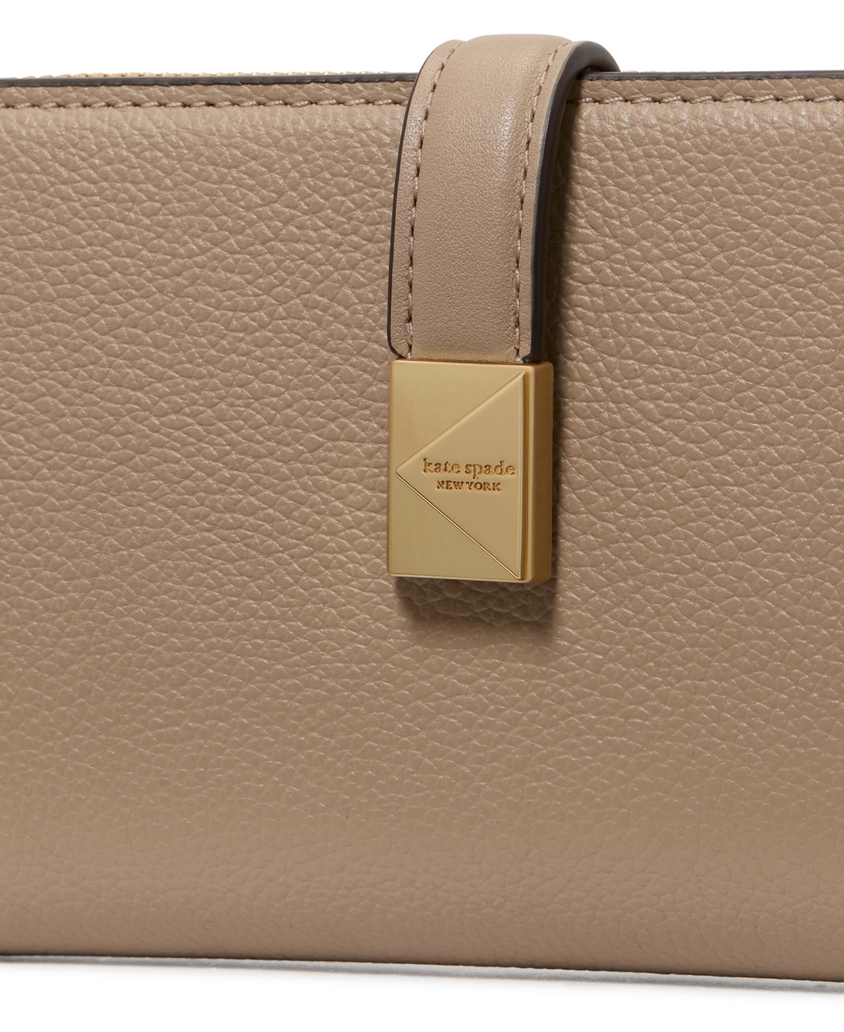 Shop Kate Spade Deco Pebbled Leather Zip Slim Wallet