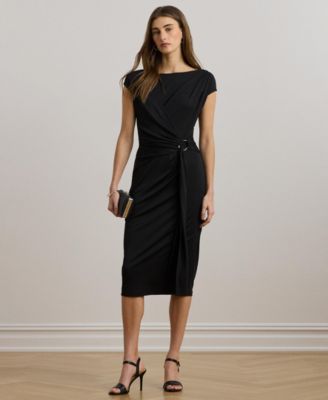 Lauren Ralph Lauren - Women's Ring-Trim Jersey Cap-Sleeve Dress