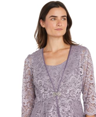 Petite 2-Pc. Metallic-Lace Gown & Jacket Set