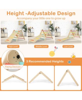 7-in-1 Indoor Climbing Toys for Toddlers with Reversible Ramp