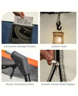 8-10 Person Camping Tent with Double Rooms and 2 Doors