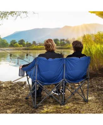 Folding Camping Chair with Bags and Padded Backrest