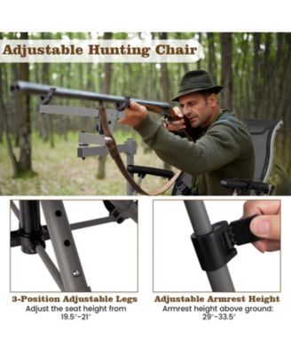 360° Swivel Portable Hunting Chair with Adjustable Legs and Armrests