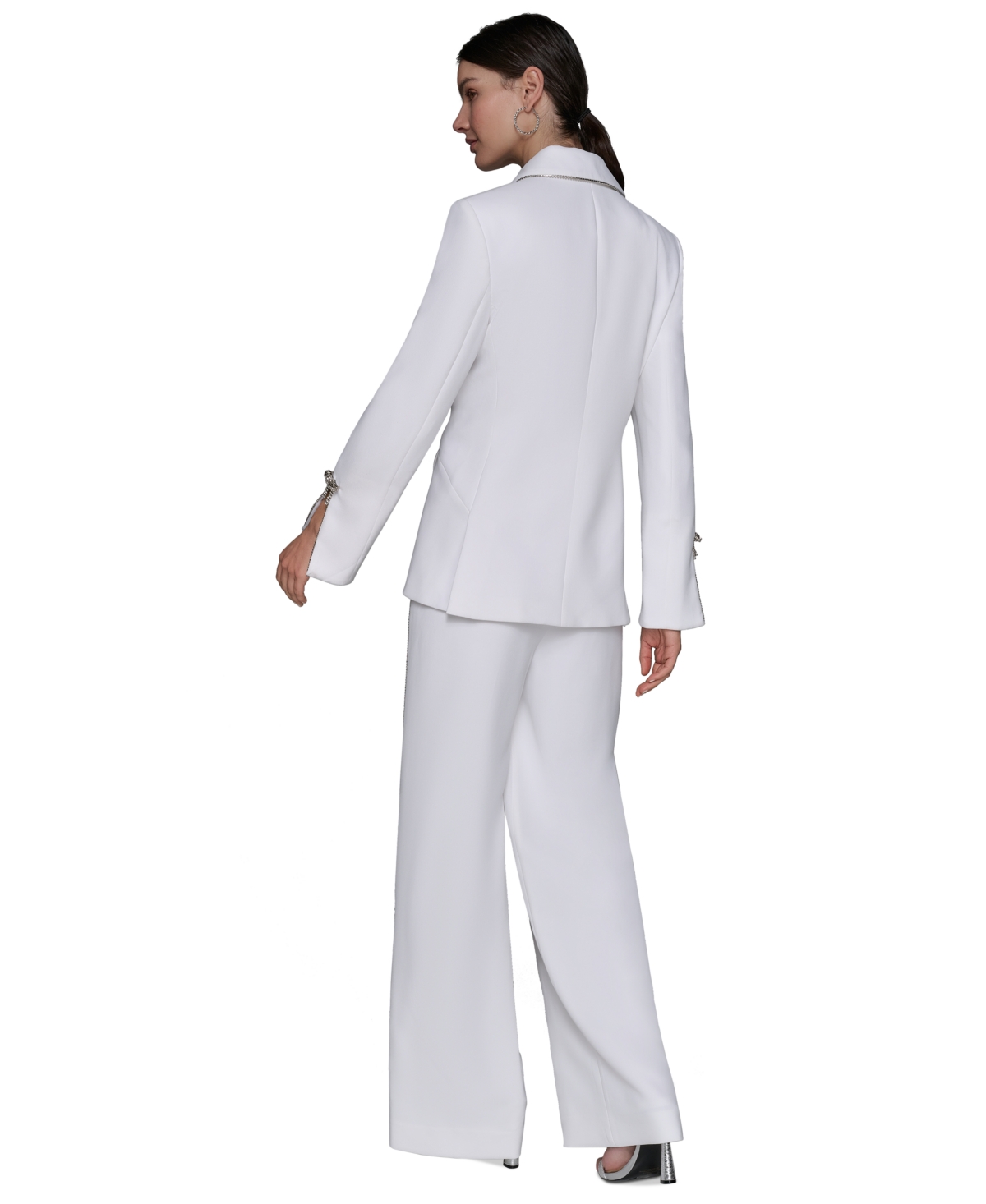 Karl Lagerfeld Paris Women's Embellished Slit-Cuff Blazer