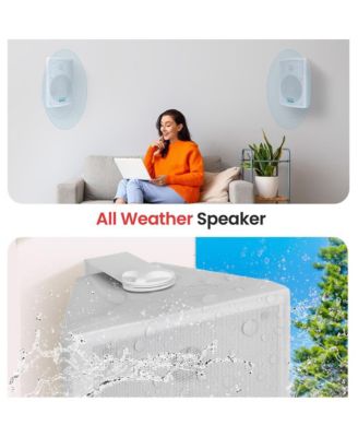 PDWR63 6.5" Indoor/Outdoor Waterproof Wall Mount Speakers - 350W, White, Pair