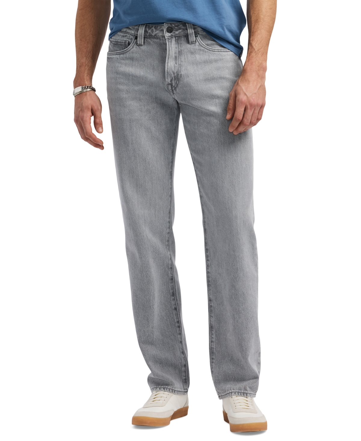 Men's Straight Driven Relaxed Fit Gray Jeans - Grey