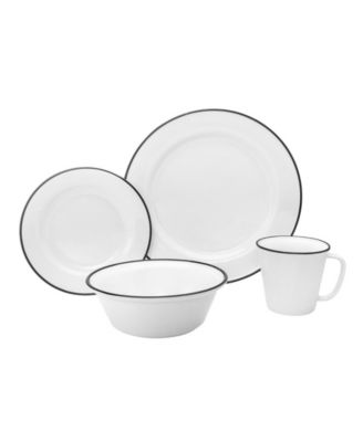 Bistro Black Band 16 Pc. Dinnerware Set, Service for 4