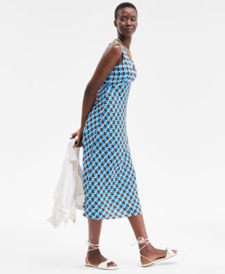 Women's Double V-Neck Sleeveless Midi Dress, Exclusively at Macy's