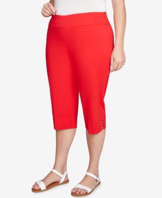 Plus Size Ladder Hem Americana Clamdigger Capri Pants