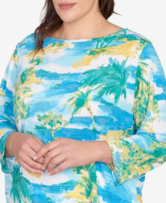 Plus Size Paradise Island Crinkle Knit Top