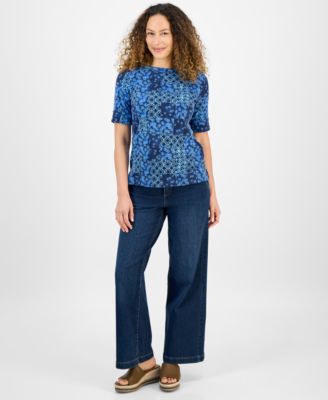 売れ筋商品|||スタイルアンドコー カットソー トップス レディース Petite Elbow-Sleeve Patchwork Top, Exclusively at Macy's Pink Rush Combo Style & Co Petite Elbow-Sleeve Patchwork Top, Exclusively at