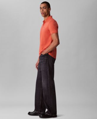 Men's Regular-Fit Smooth Cotton Monogram Logo Polo Shirt