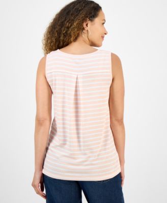 Petite Striped Easy Fit Tank Top, Exclusively at Macy's