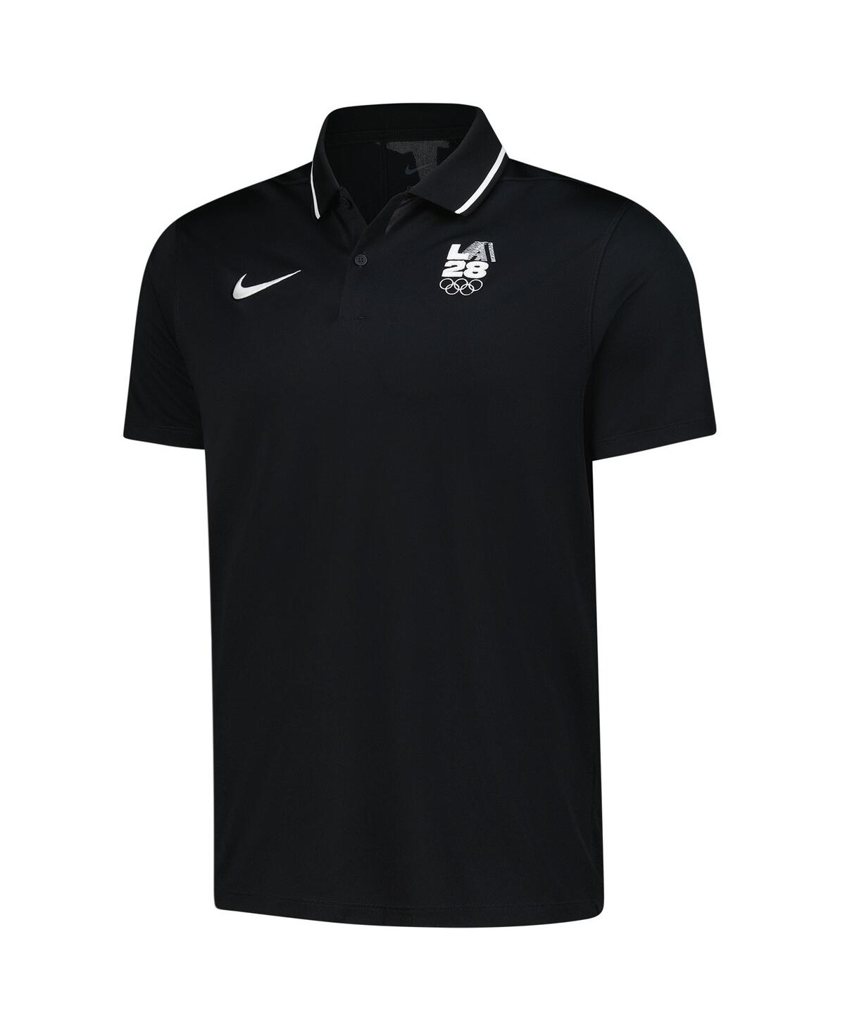 Nike Men's Black La28 Summer Olympics Retro Coach Performance Polo Shirt