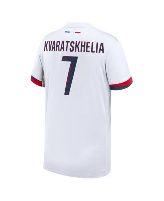 Big Boys and Girls Khvicha Kvaratskhelia White Paris Saint-Germain 2024/25 Away Replica Player Jersey