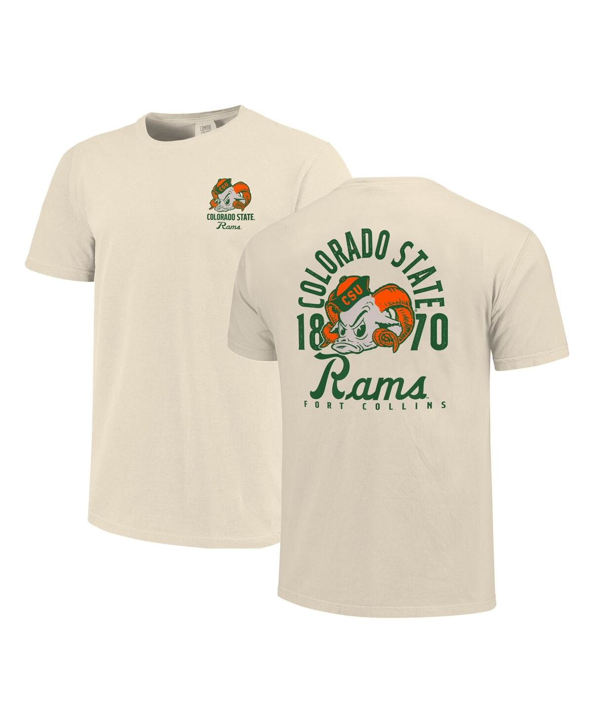 Image One Men's Cream Colorado State Rams Comfort Colors Mascot Overlay T-Shirt