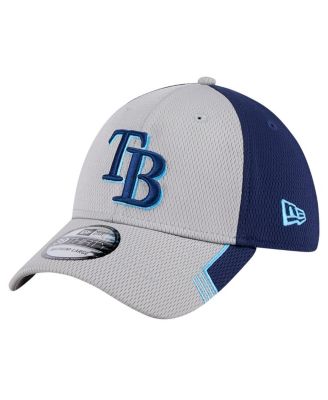 New Era - Men's Gray/Navy Tampa Bay Rays Visor Trim 39THIRTY Flex Hat