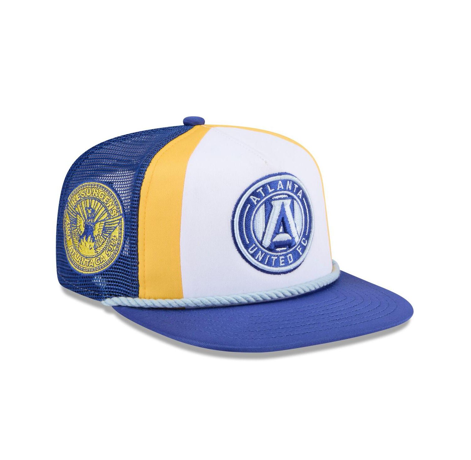 Men's White Atlanta United FC 2024 Jersey Hook A-Frame Trucker 9FIFTY Snapback Hat