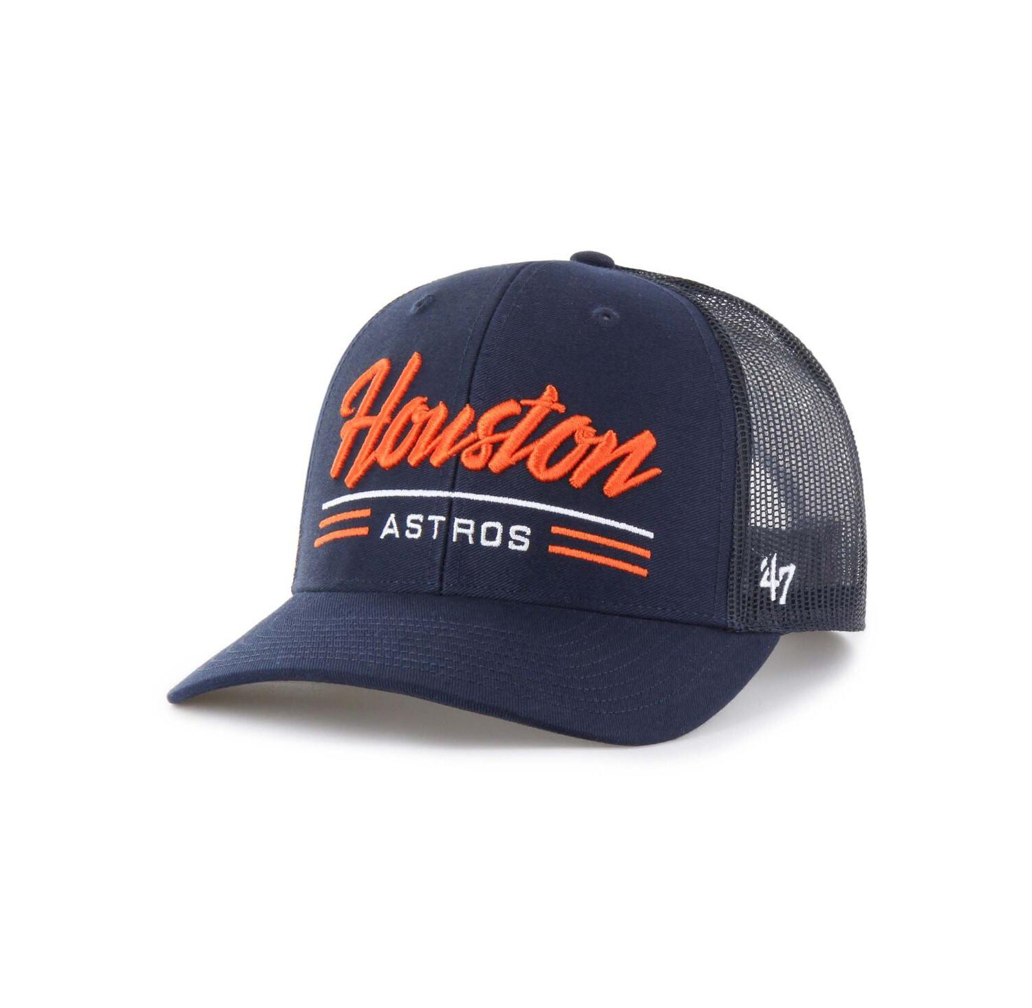Men's Navy Houston Astros Garner Trucker Adjustable Hat