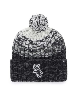 '47 Brand - Big Boys and Girls Black Chicago White Sox Cascade Cuffed with Pom Knit Hat