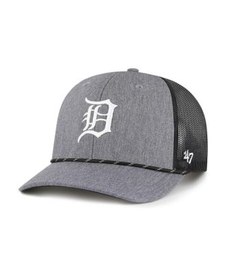 Men's Charcoal Detroit Tigers Carbon Rope Trucker Adjustable Hat